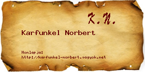 Karfunkel Norbert névjegykártya